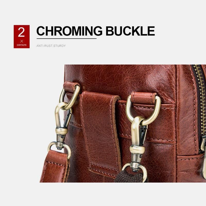 Męska Torba Z Prawdziwej Skóry W Stylu Retro 5.8 Cala Torba Na Telefon Multi-Carry Crossbody Bag Torba Na Talię