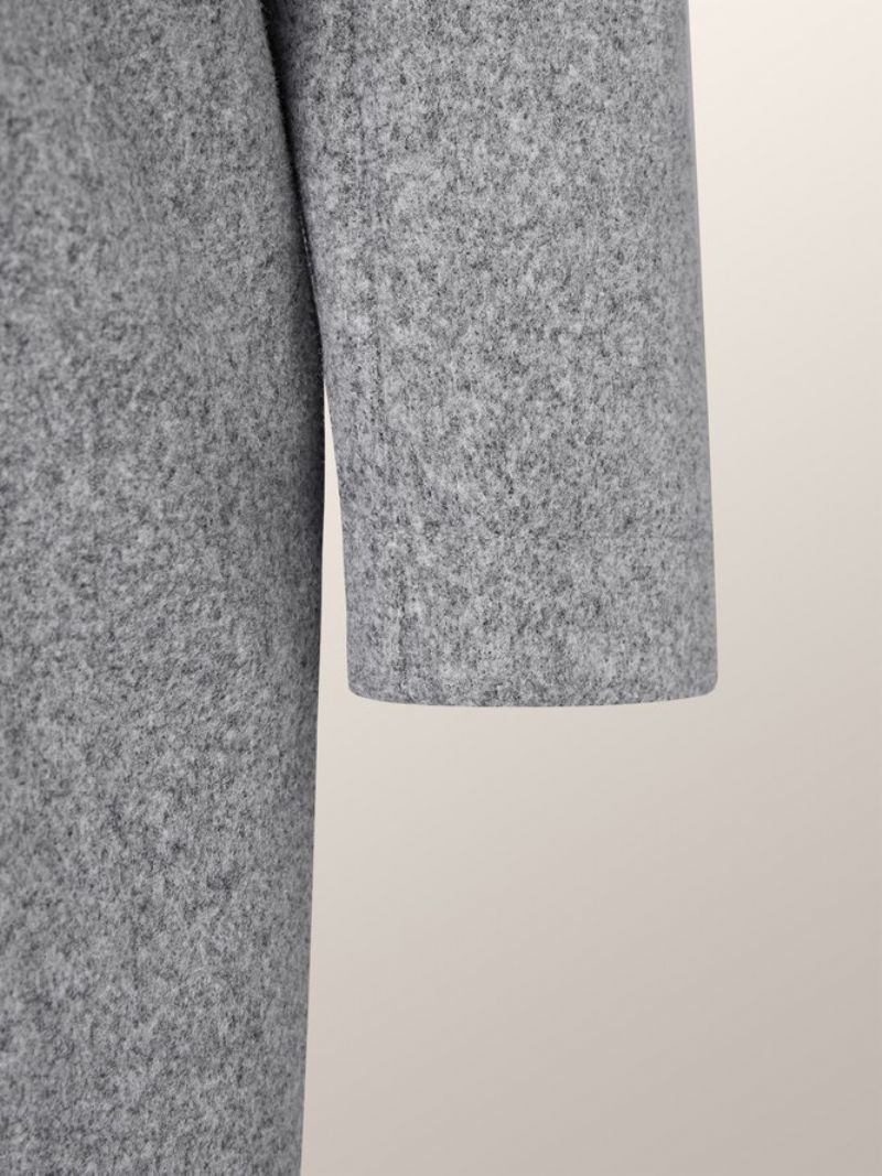 Lapel Elegancka Solidna Odzież Wierzchnia Z Długim Rękawem