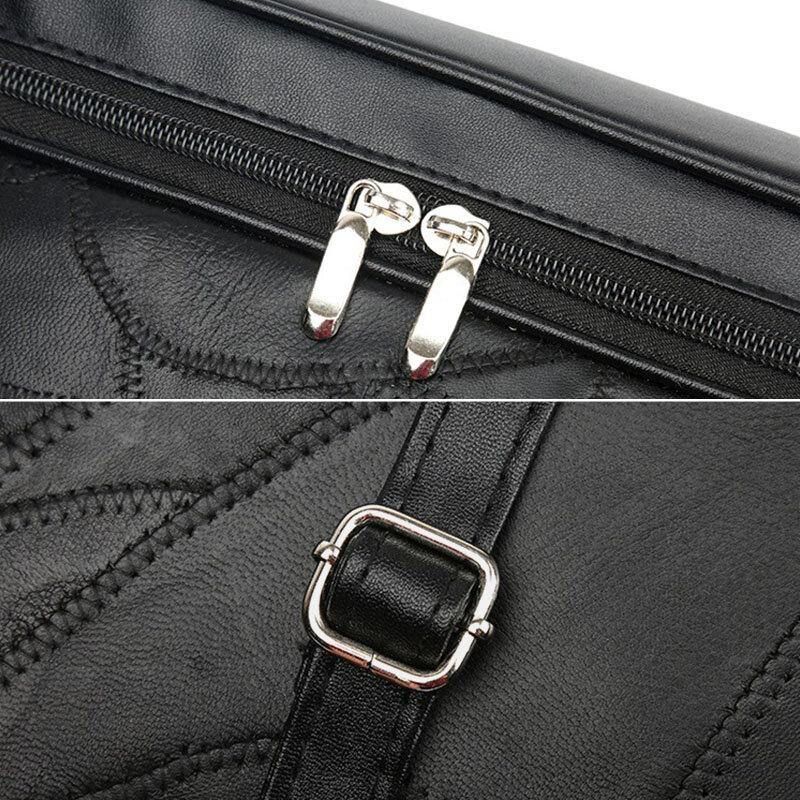 Kobiety Prawdziwej Skóry Geometryczny Wzór Dopasowanie Kolorów Vintage Dużej Pojemności Torebki Torba Na Ramię Torby Crossbody