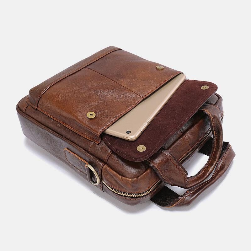 Mężczyźni Prawdziwej Skóry O Dużej Pojemności Anti-Theft Vintage 6.5 Cala Torba Na Telefon Torba Listonoszka Na Ramię Torba Na Ramię Torebka Na Ramię