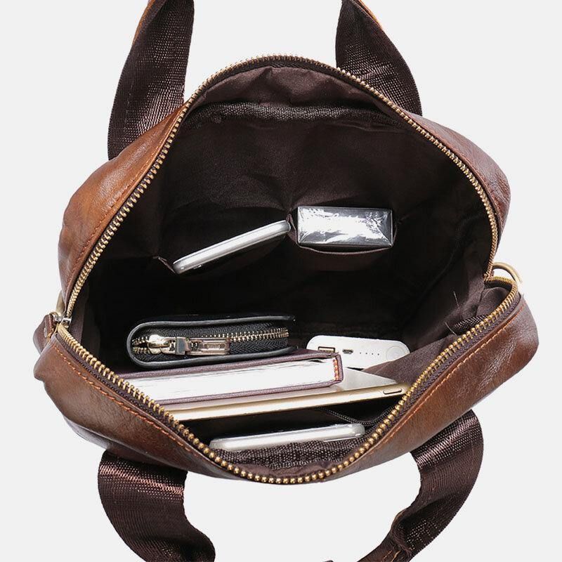 Mężczyźni Prawdziwej Skóry O Dużej Pojemności Anti-Theft Vintage 6.5 Cala Torba Na Telefon Torba Listonoszka Na Ramię Torba Na Ramię Torebka Na Ramię