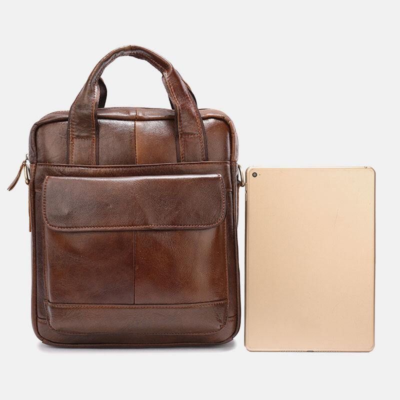 Mężczyźni Prawdziwej Skóry O Dużej Pojemności Anti-Theft Vintage 6.5 Cala Torba Na Telefon Torba Listonoszka Na Ramię Torba Na Ramię Torebka Na Ramię