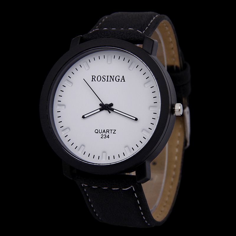 Moda Codzienne 4 Colors Leather Męskie Vintage Business Zegarek Zdobiony Wskaźnikowy Zegarek Kwarcowy