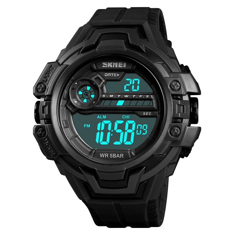 Skmei 1383 Moda Kalendarz Stoper Luminous Display Cyfrowy Zegarek 50M Wodoodporny Zegarek Sportowy