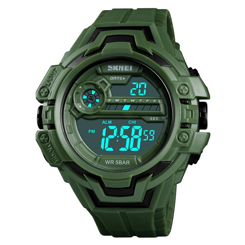 Skmei 1383 Moda Kalendarz Stoper Luminous Display Cyfrowy Zegarek 50M Wodoodporny Zegarek Sportowy