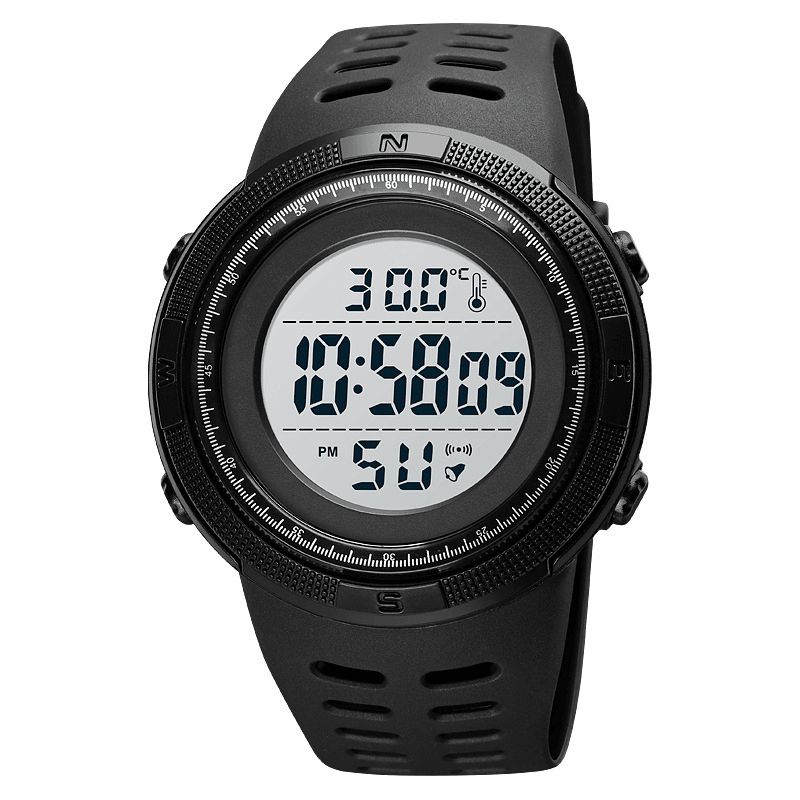 Skmei 1681 Monitor Temperatury Otoczenia Ciała Data Tydzień Luminous Display Chronograph Wodoodporny Uniwersalny Zegarek Cyfrowy