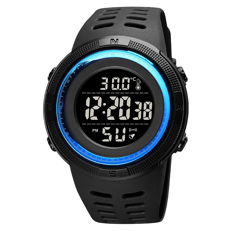 Skmei 1681 Monitor Temperatury Otoczenia Ciała Data Tydzień Luminous Display Chronograph Wodoodporny Uniwersalny Zegarek Cyfrowy