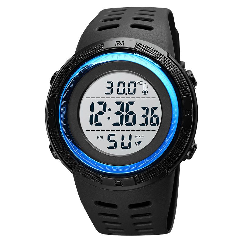 Skmei 1681 Monitor Temperatury Otoczenia Ciała Data Tydzień Luminous Display Chronograph Wodoodporny Uniwersalny Zegarek Cyfrowy