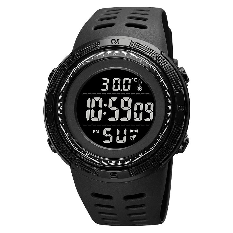 Skmei 1681 Monitor Temperatury Otoczenia Ciała Data Tydzień Luminous Display Chronograph Wodoodporny Uniwersalny Zegarek Cyfrowy
