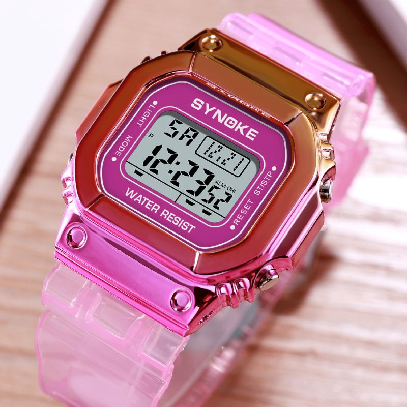 Synoke 9622 Gradient Color Zegarek Case Moda Style Kobiety Mężczyźni Luminous Display Para Cyfrowy Zegarek