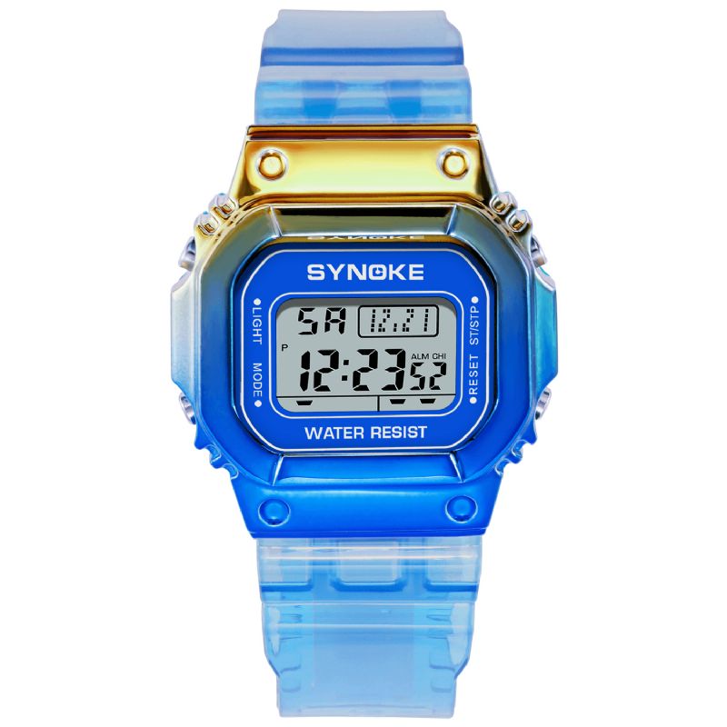 Synoke 9622 Gradient Color Zegarek Case Moda Style Kobiety Mężczyźni Luminous Display Para Cyfrowy Zegarek