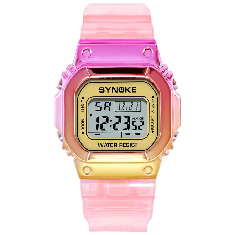 Synoke 9622 Gradient Color Zegarek Case Moda Style Kobiety Mężczyźni Luminous Display Para Cyfrowy Zegarek