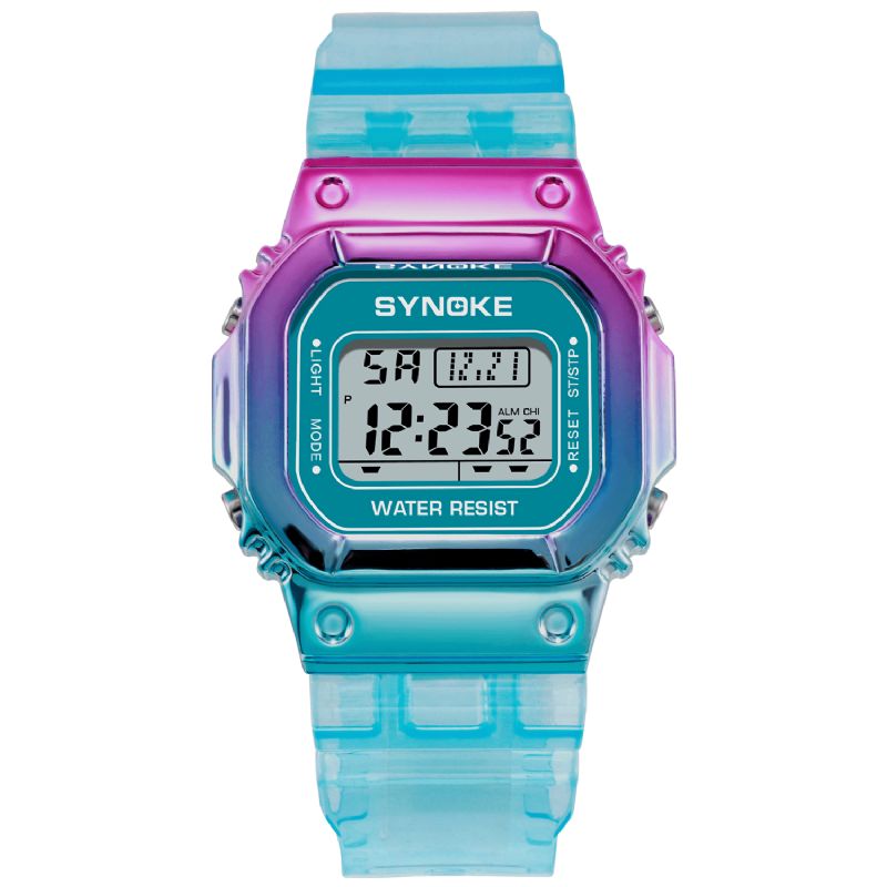 Synoke 9622 Gradient Color Zegarek Case Moda Style Kobiety Mężczyźni Luminous Display Para Cyfrowy Zegarek
